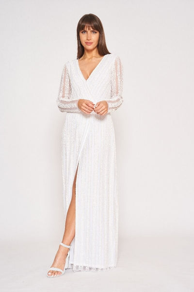 Rosie Gatsby Style Maxi Dress in White