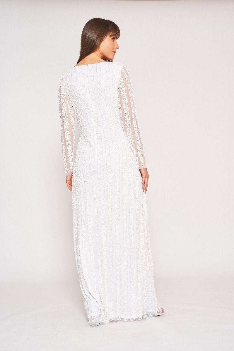 Rosie Gatsby Style Maxi Dress in White