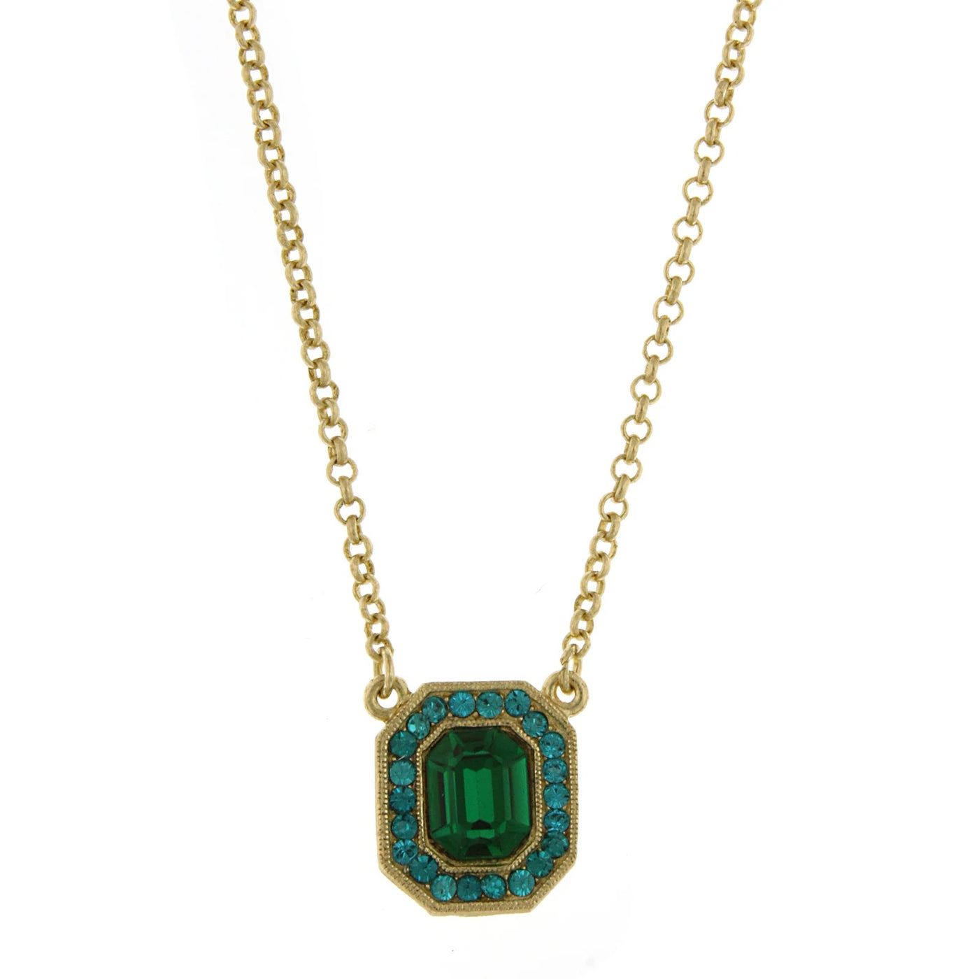 Victorian Crystal Octagon Pendant Necklace